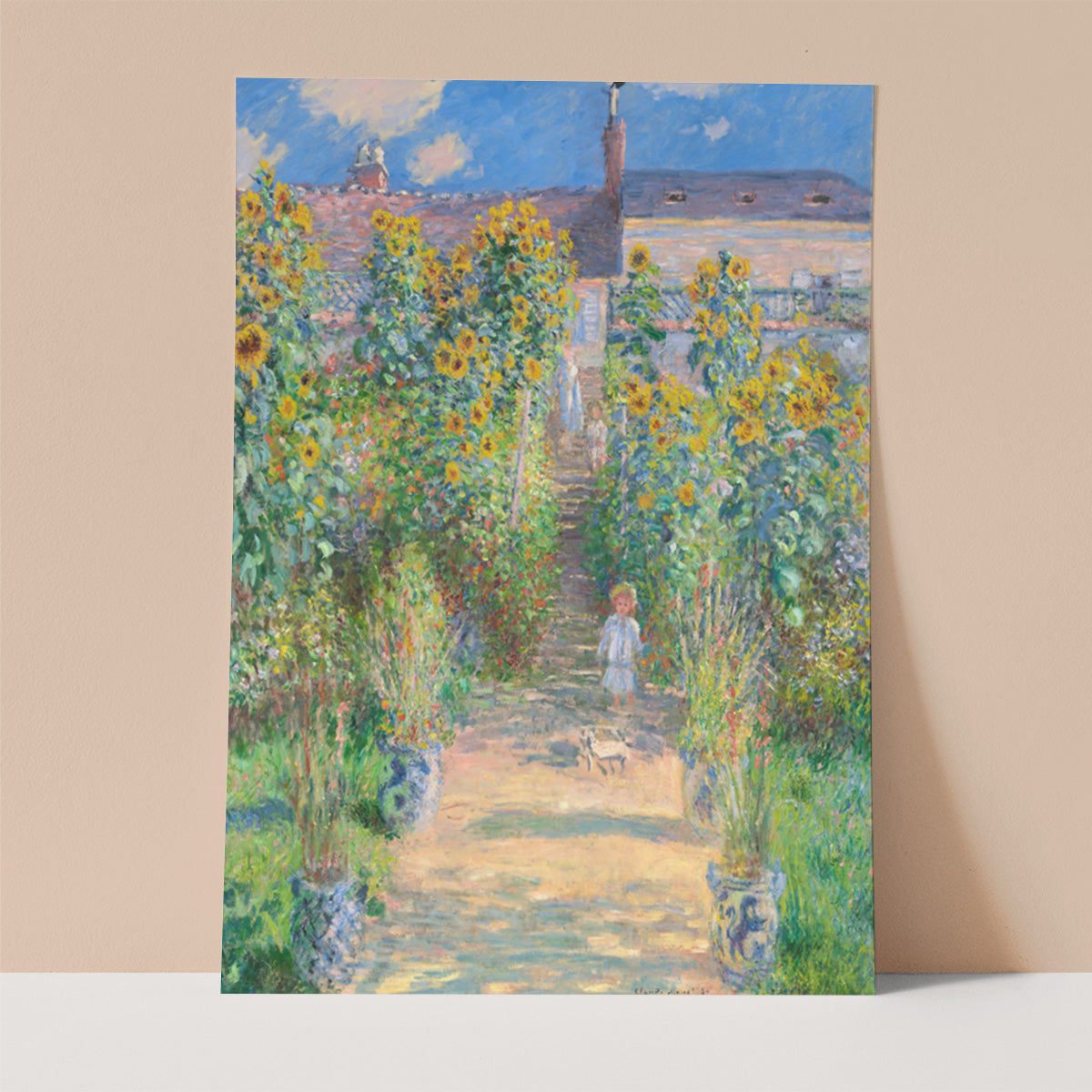 Claude Monet Garden at Vetheuil Wall print