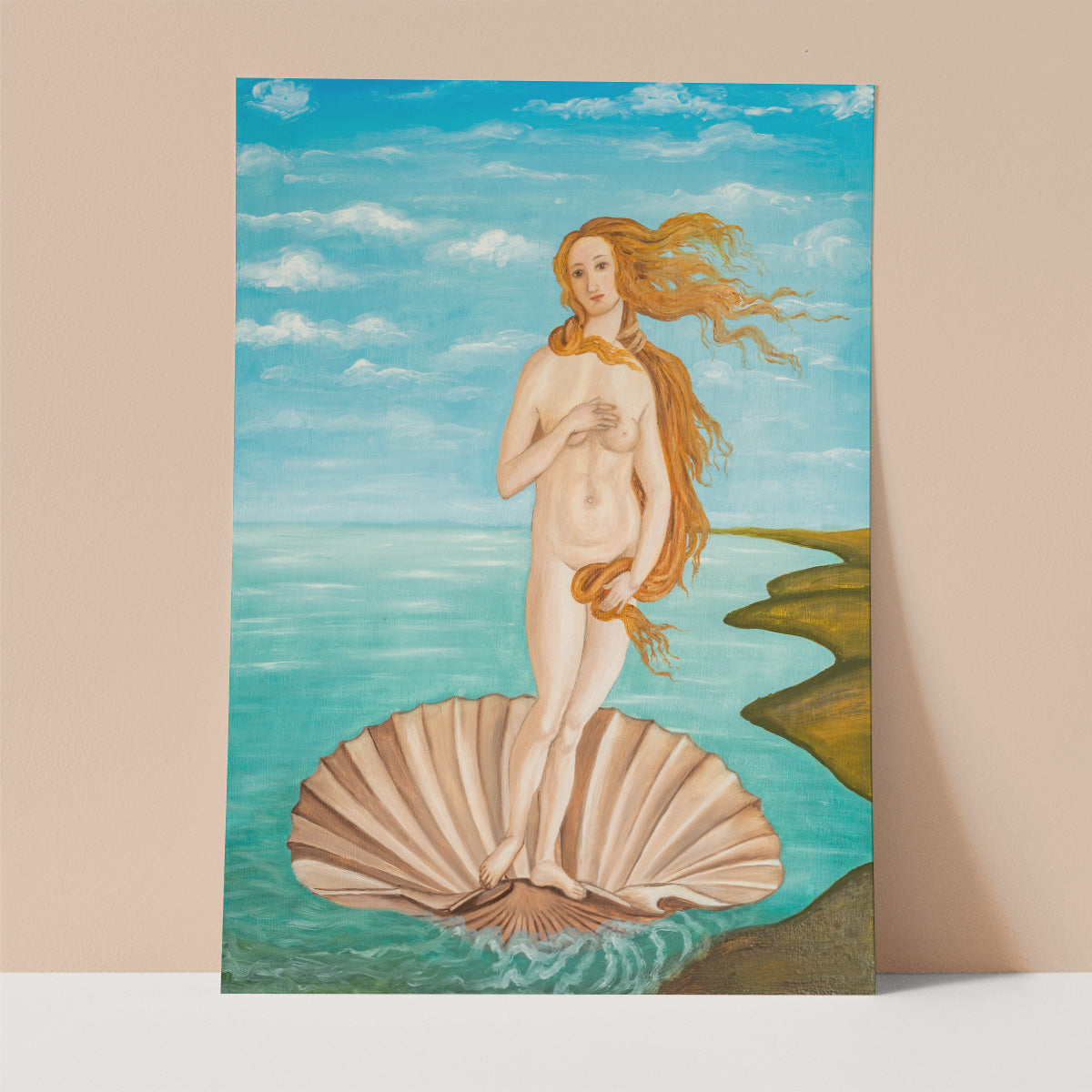 Woman and sea Wall print