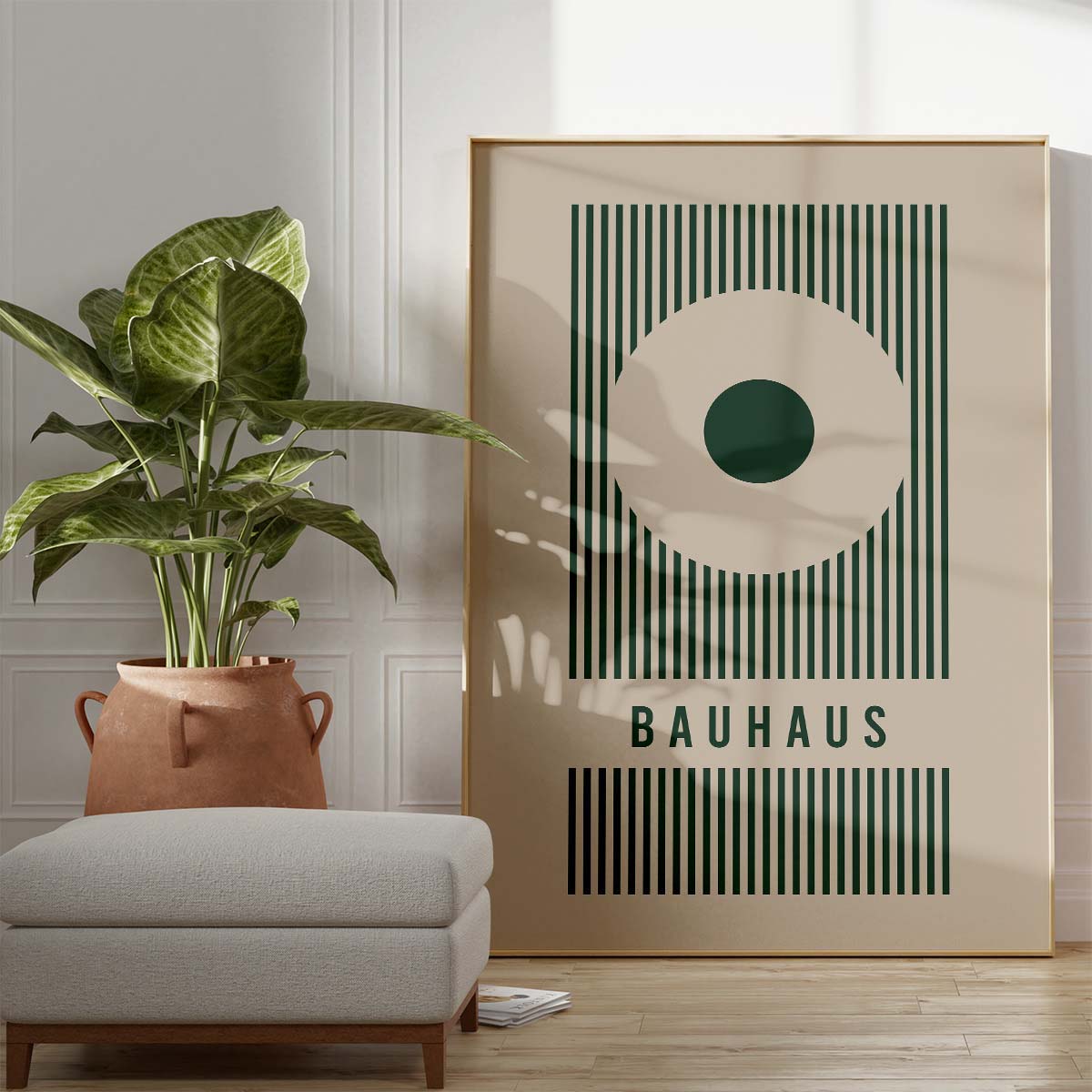 Bauhaus Emerald Elegance Wall print