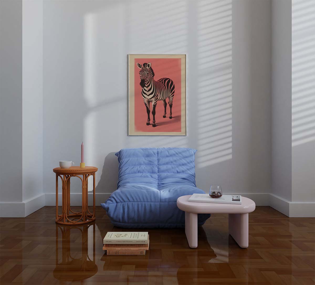 Pink Zebra Wall print