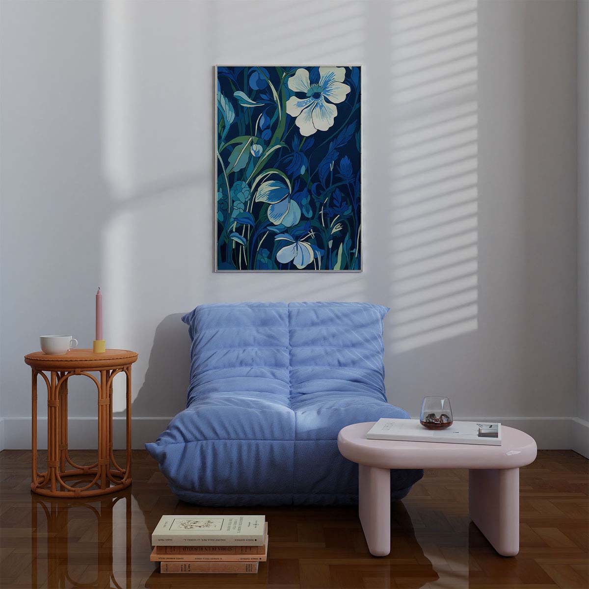 Blue Floral Wall print