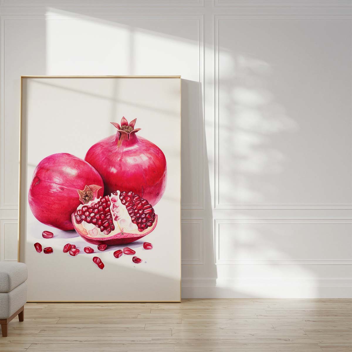 Open Pomegranate Wall print
