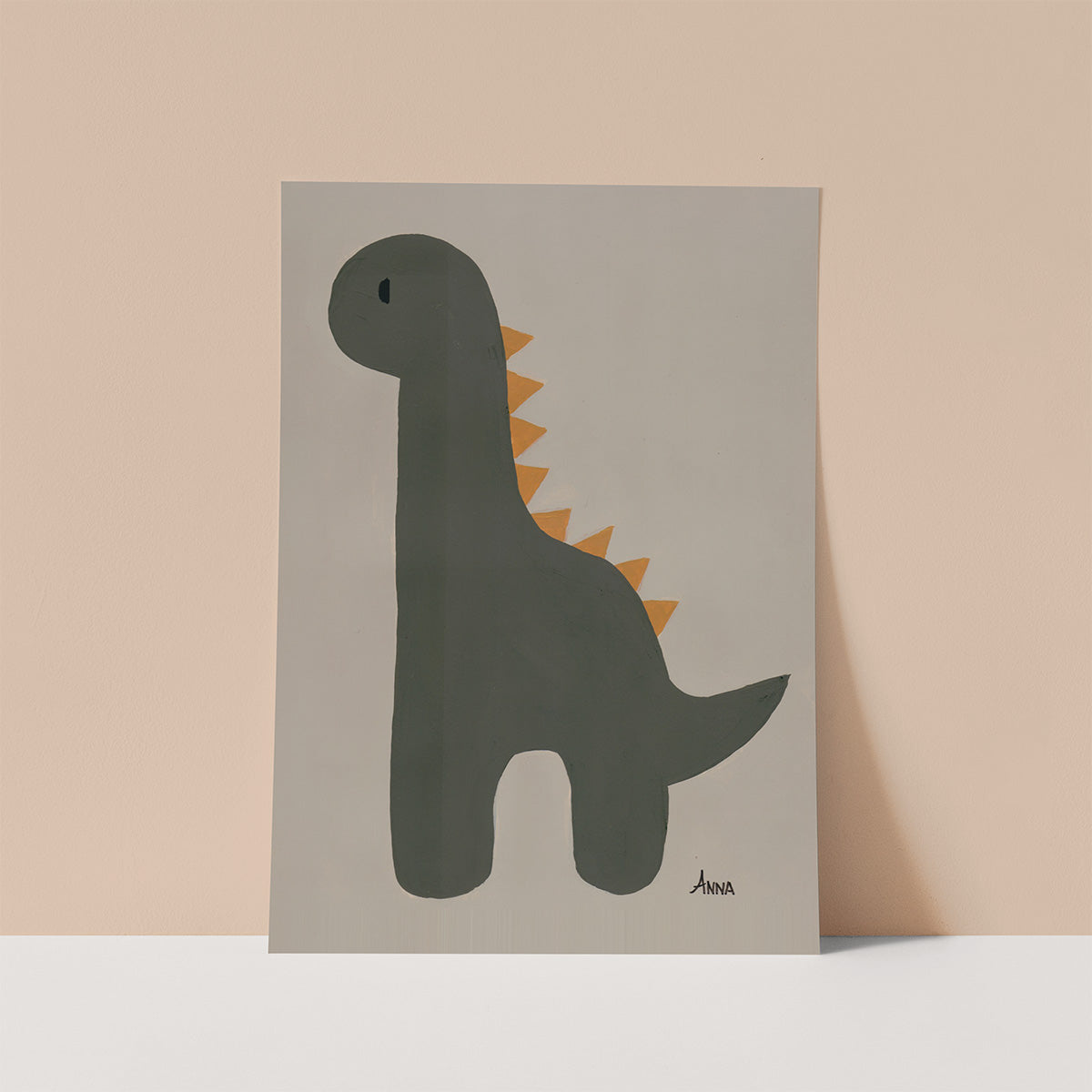 Green Dino Wall print