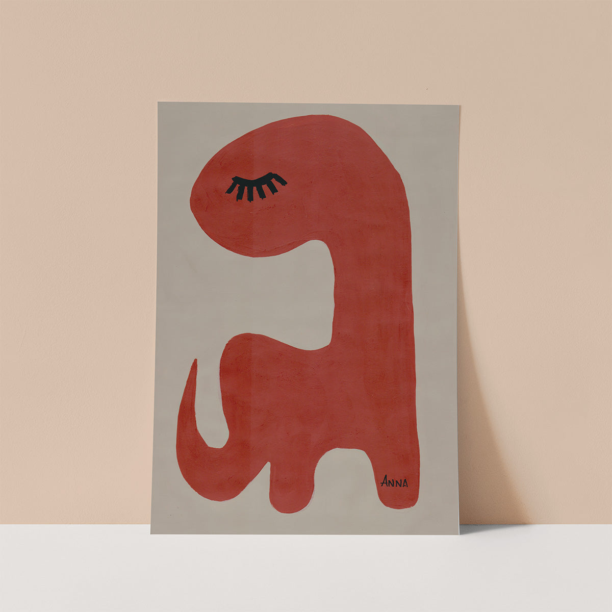 Sleepy Dino Wall print