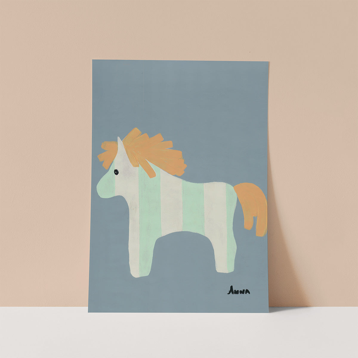 Stripy Horse Wall print