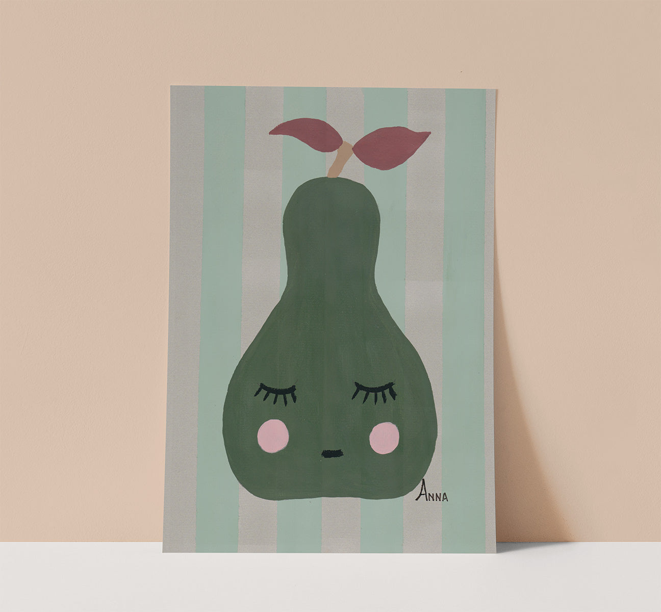 Sleepy Pear Wall print