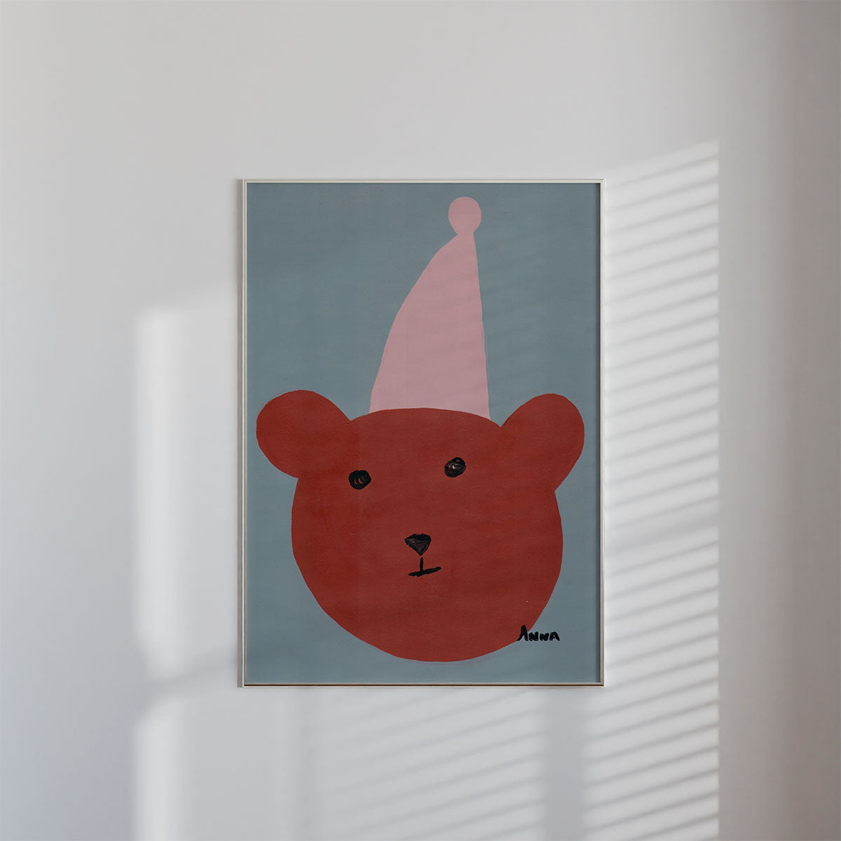 Red bear Wall print