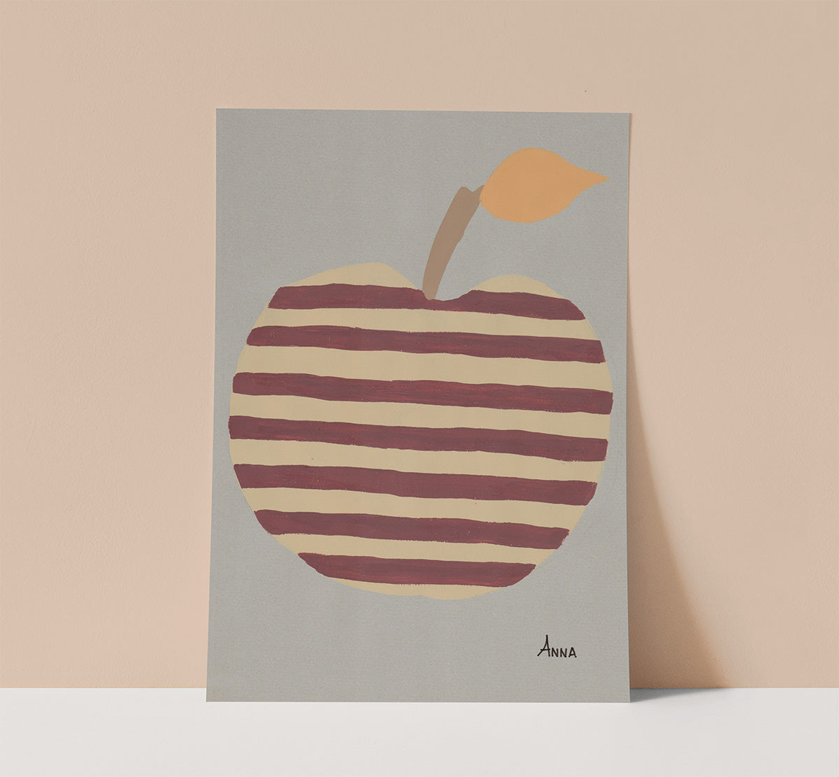 Stripy Apple  Wall print