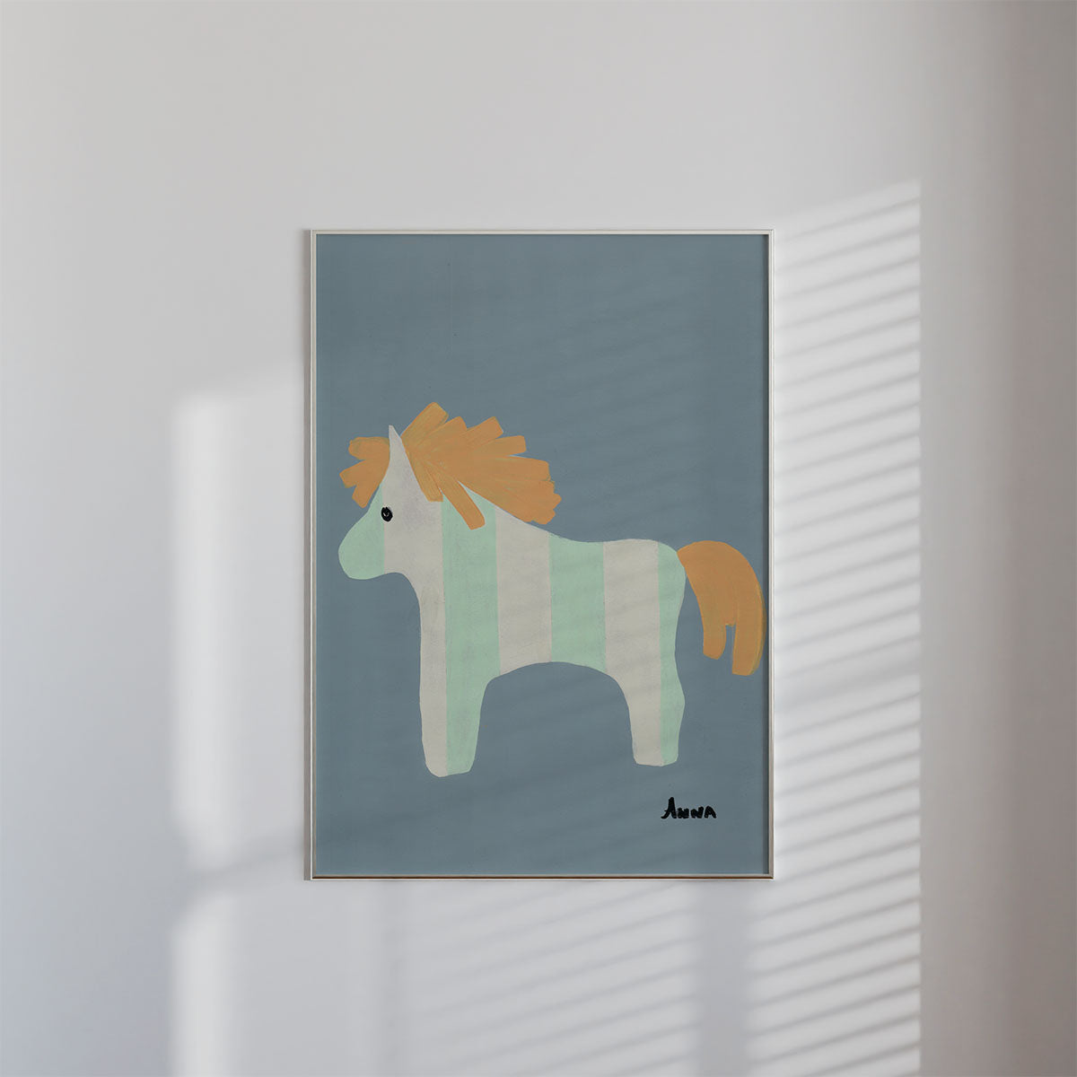 Stripy Horse Wall print