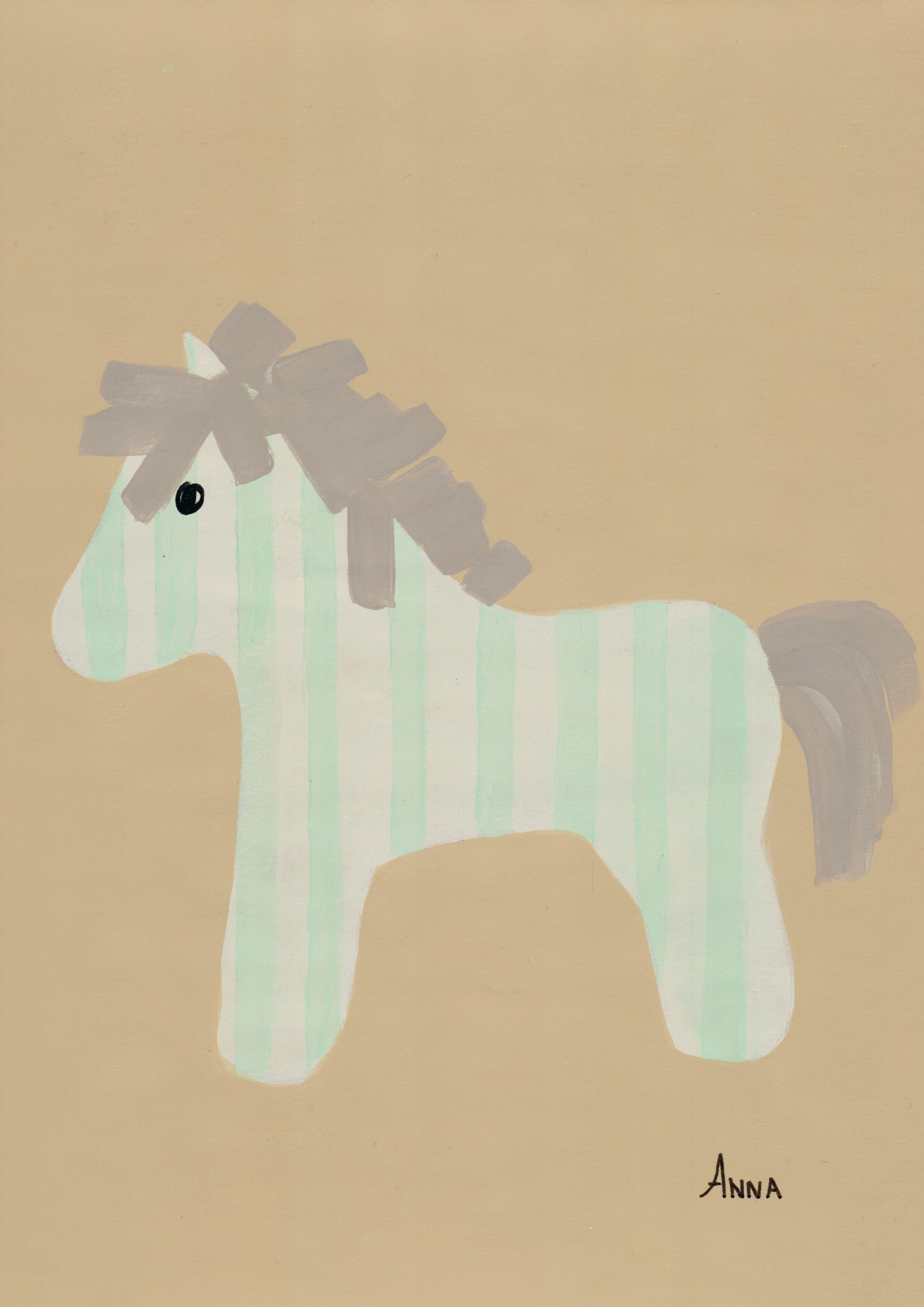 Thin Stripe Horse Wall print
