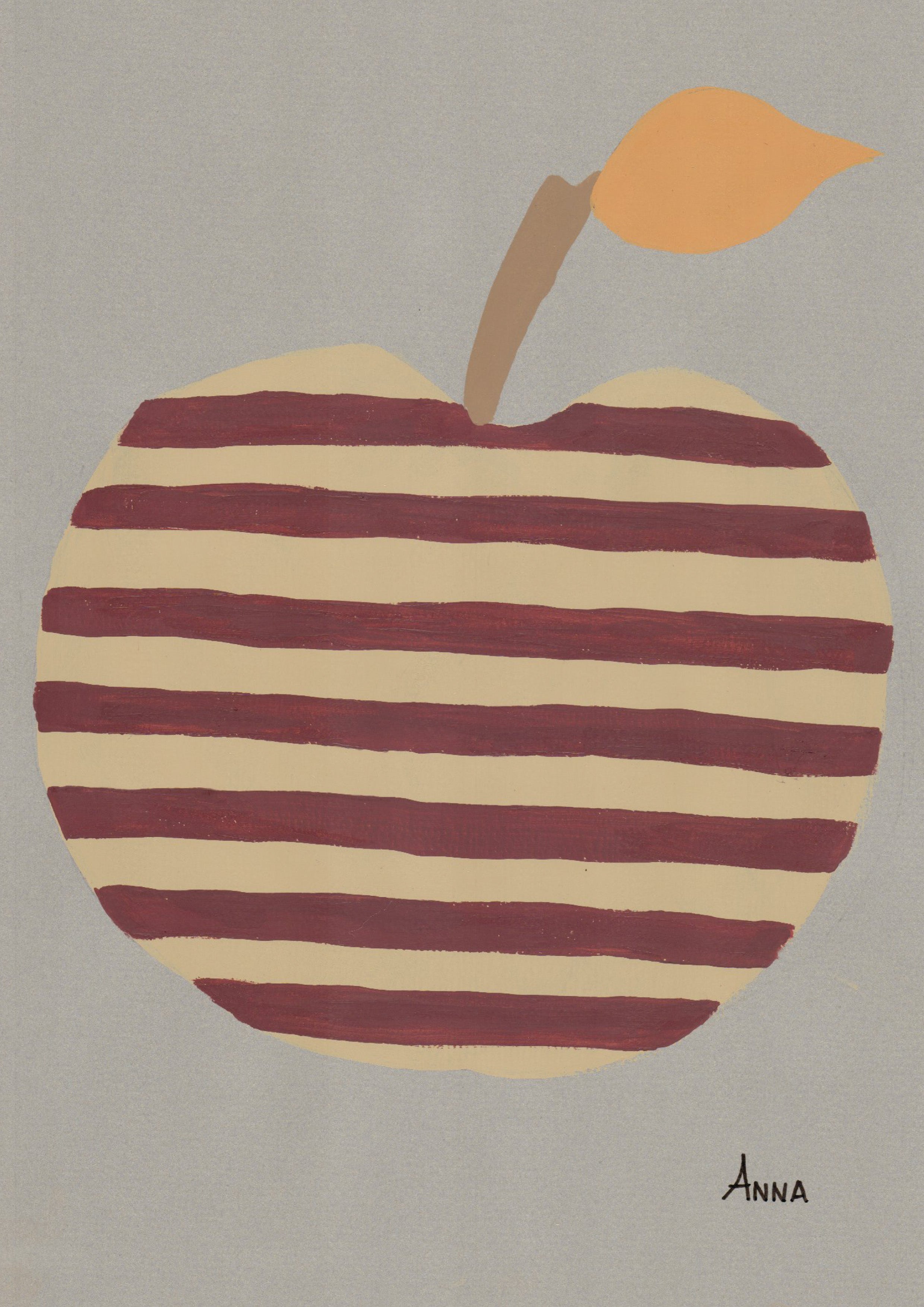 Stripy Apple  Wall print
