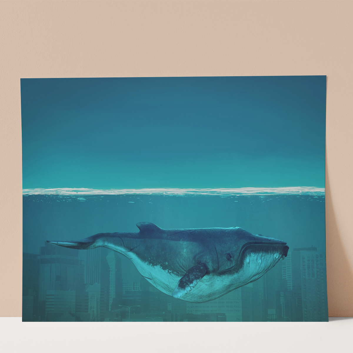 Whale under Water Wall print