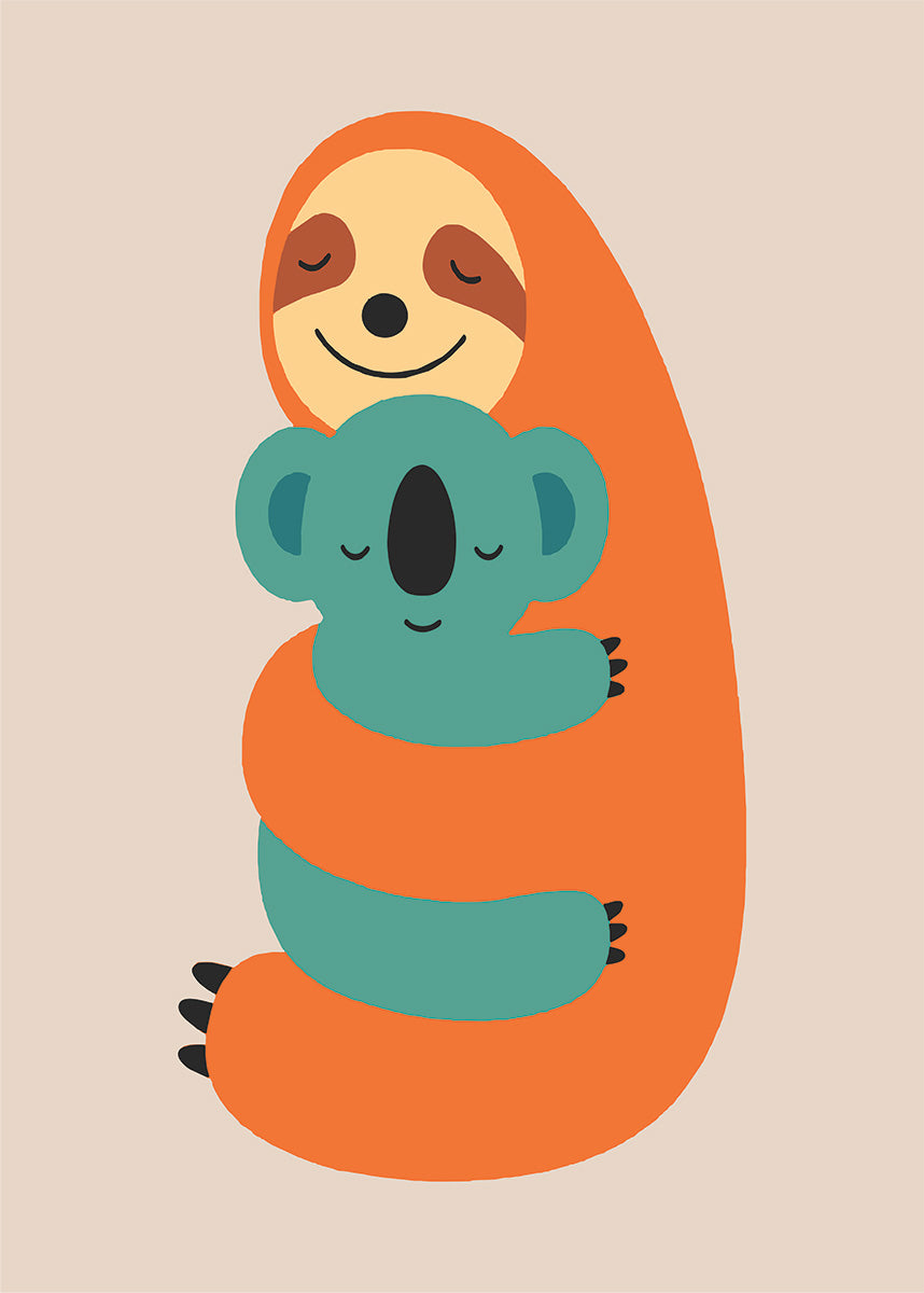 Sloth & Koala Wall print